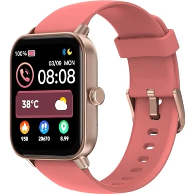 Imagen de TOOBUR Reloj Inteligente Mujer, 1.8&quot; smartwatch Deportivo con 100 Deportes, Recibir y Contestar Llamadas, Podómetro pulsómetro, IP68 Impermeable Nadar, Compatible Android iOS