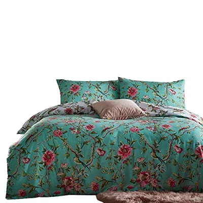 Imagen de furn. Chinoiserie Rey de la Vendimia Cubierta del Duvet, algodón, poliéster, Jade