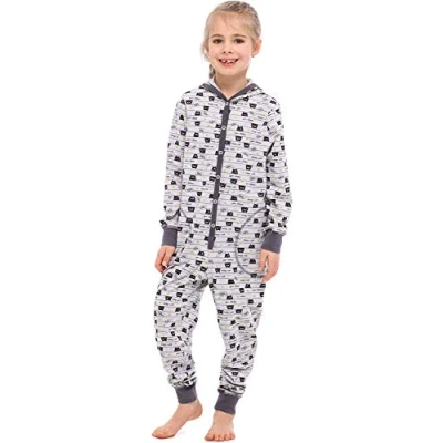 Imagen de Merry Style Pijama Entero Una Pieza Ropa con Capucha de Cama Niña MS10 223 (Melange Gatos, 134 140)