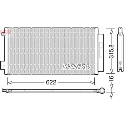Imagen de DENSO DCN09044 Condensador con secador R 134 a FIAT: 500L, Tipo Hatchback