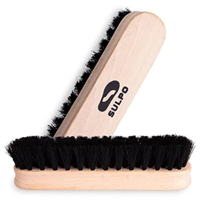 Imagen de SULPO Cepillo para Limpieza Juego de cepillos cerdas Suaves pulidor Zapatos Abrigos Sofá Zapatillas casa 2 Piezas Color Negro