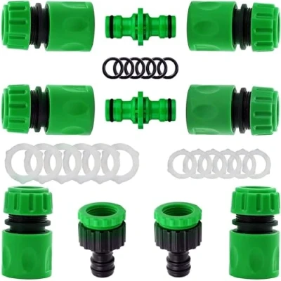 Imagen de YAAVAAW Juego de 10 conectores manguera jardín para unir tubo (6 Conector Rapido, 2 Doble Macho,2 rápido grifos), tipo Adaptador
