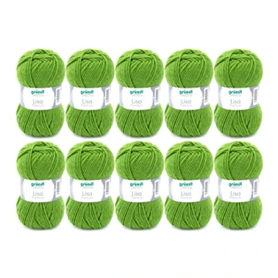 Imagen de Gründl Lisa Premium Bolsa de 10 Ovillos, Acrílico, Verde, 32x27x6 cm, 1330