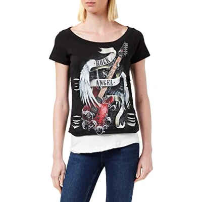 Imagen de Spiral Pure of Heart Top Rasgado 2 en 1 Negro y Blanco XXL