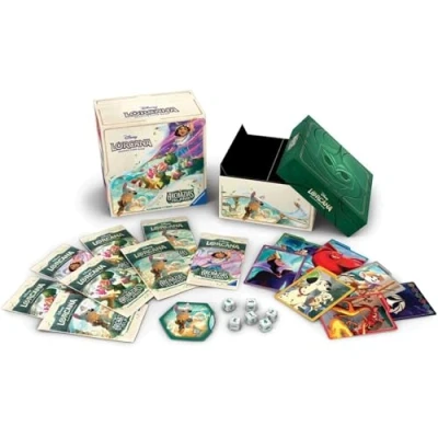 Imagen de Ravensburger Disney Lorcana TCG: Illumineer&#039;s Trove, Caja de Alamenamiento con 7 divisores por Tipo Tinta, Inlcuye 8 Paquetes Refuerzo, 6 Dados, 1 Contador Giratorio