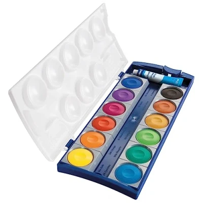 Imagen de Pelikan Caja de Acuarelas, Para Niños Principiantes y Profesionales, Premium, 12 Colores, 1 Tubo Blanco, Portátil