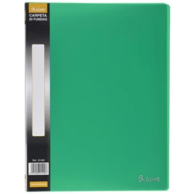 Imagen de Dohe 91402 Carpeta 20 fundas, lomo personalizable, color verde