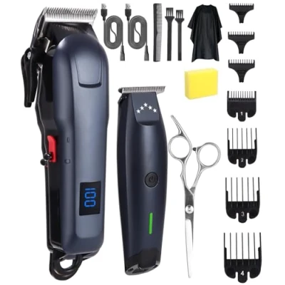 Imagen de Maquina Cortar Pelo Profesional, Cortadora de Hombre Kit con LED, Recargable USB Hombre, Cortapelos Profesional