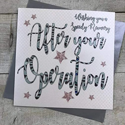Imagen de WHITE COTTON CARDS Tarjeta de recuperación rápida después la operación Get Well Soon DT177