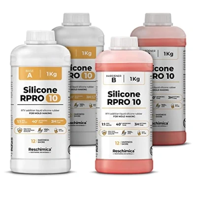 Imagen de Silicona para moldes 1:1 R PRO 10, Líquida la Fabricación de Silicona, No Tóxica Y Rápida, Caucho Resina,silicona hacer (4 kg)