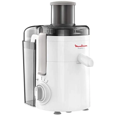 Imagen de Moulinex JU3701 Frutelia + Centrífuga, amplia apertura, fácil de limpiar, 2 velocidades y modo pulso, 350 W, blanco
