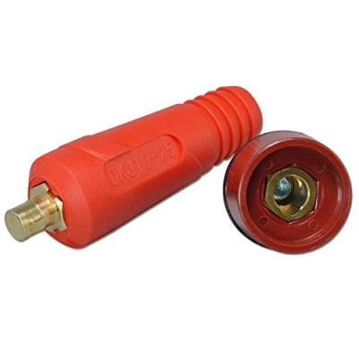 Imagen de RIVERWELD TIG Conector de panel Cable Dinse con DKJ10 25 Color rojo DKZ10 Ajuste rápido 2 uds