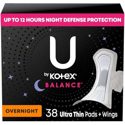 Imagen de U by Kotex Balance Almohadillas ultradelgadas con alas, 38 unidades