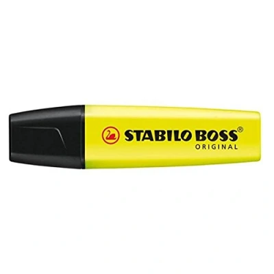 Imagen de Stabilo Boss Original. Resaltador fluorescente, punta biselada, trazo de 2 a 5 mm, color amarillo (paquete 1)