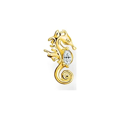 Imagen de THOMAS SABO Pendientes Individuales Caballito de Mar Plata Chapada en Oro H2236 414 14, Amarillo