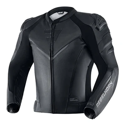 Imagen de REBELHORN Fighter Chaqueta de Moto cuero Protectores codos y hombros Chaleco Softshell impermeable resistente al viento Elementos reflectantes ventilación 4 bolsillos