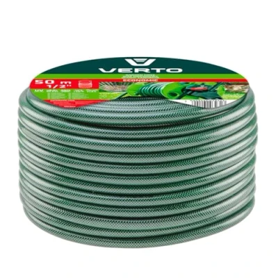 Imagen de VERTO ECONOMIC Manguera de jardín (resistente a los rayos UV, resistencia la rotura 20 bar, sistema antidepósitos algas, rango temperatura mantenido 5 C +30 C, 1/2&quot;, 50 m)