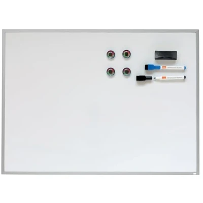 Imagen de Nobo Pizarra Magnética Pequeña de Pared, Marco Aluminio, Borrado en Seco, Para Casa y Oficina, Incluye Rotuladores, Imanes, Almohadillas Montaje Borrador, 585 x 430 mm, A2, Blanco, 1903777