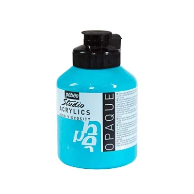 Imagen de Pébéo Acrílico Fine Studio Pintura Acrílica, 500 ml, Azul (Azul Turquesa)