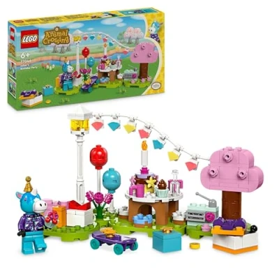 Imagen de Lego Animal Crossing Fiesta de cumpleaños Azulino Juguete Construcción Creativa con Minifigura del Unicornio Videojuegos, Regalo para Niñas y Niños 6 Años o Más 77046