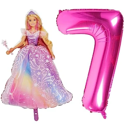 Imagen de Paquete de globos papel Toyland® 1 globo con forma personaje 42&quot; y números 40&quot; Decoraciones para fiestas infantiles