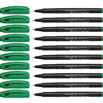 Imagen de Schneider 9674 Topliner 967 Bolígrafo roller (10 unidades), color verde