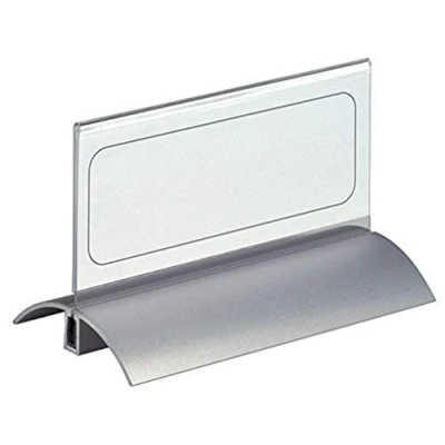 Imagen de Durable 820119 Portanombres de mesa Desk Presenter Luxe (61 x 150 mm) Pack 2, plata