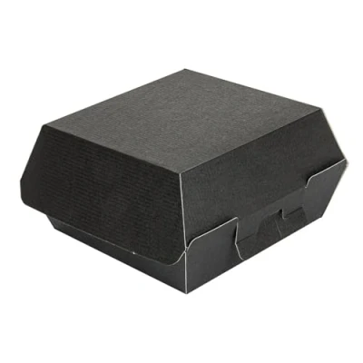 Imagen de Garcia de Pou 50 Unidades Conchas Hamburguesa &#039;Thepack&#039; 230 G/M2 13X12,5X6,2 Cm (S) Negro Cartón Ondulado Nano Micro