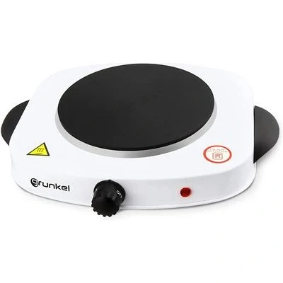 Imagen de Grunkel EHP 118 Hornillo Eléctrico de 18,5cm Placa. Cocina Eléctrica portátil ideal para Caravanas, Camping o Cocinas Pequeñas 1500W Metal forjado Blanco