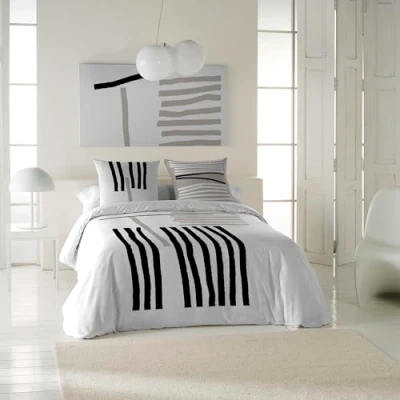 Imagen de ICEHOME Juego Funda Nordica 3 Piezas Cama 150 100% Algodon de endredon 240x220 cm + 2 Fundas Almohada 45x90 Nexus