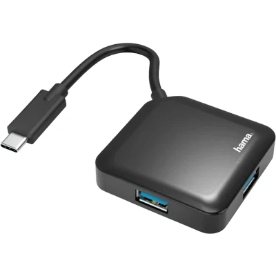 Imagen de Hub USB Hama 00200112, C Hub, 4 Puertos, 3.2 Gen1, Adaptador de 5 Gbit / s, Negro