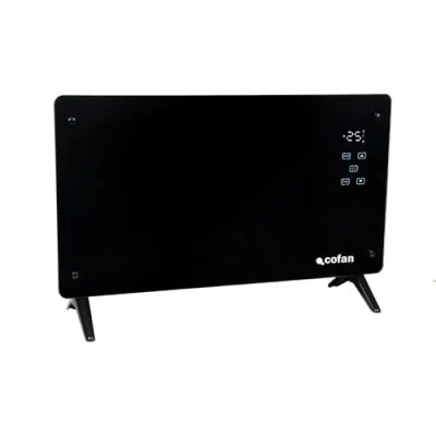 Imagen de Cofan Convector radiante de panel vidrio Potencia: 2000 W Pantalla LED Mando a distancia Control vía app y compatible con asistente voz Temporizador 24 h