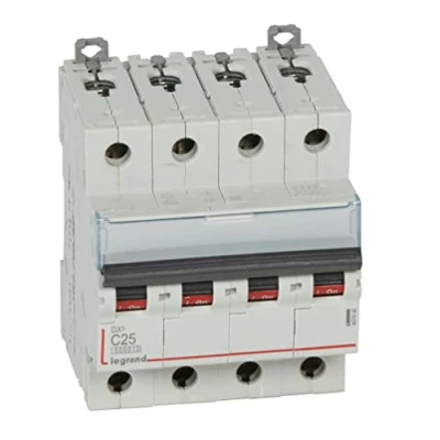 Imagen de Legrand 407930E, Interruptor Automático Magneto Térmico, 4P, 25A, Curva C, 10 kA, 4 módulo, DX3