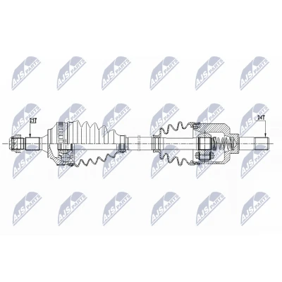 Imagen de NTY NPW CT 075 Árbol de transmisión Eje delantero, izquierda CITROËN: Berlingo / First I, Xsara Familiar, Hatchback