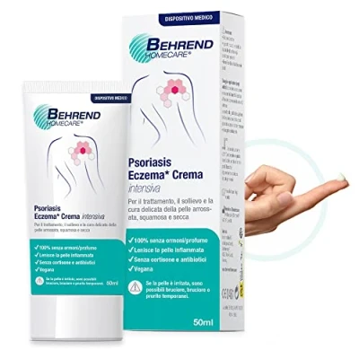 Imagen de Behrend crema para la psoriasis y neurodermitis Pomada que reduce el picor calma piel inflamada pieles rojas, secas escamosas fórmula sin perfumes ni cortisona