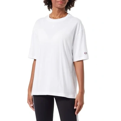 Imagen de Champion Legacy Icons Tonal W Oversized C Logo S/S Crewneck Camiseta, Color Blanco, XL para Mujer