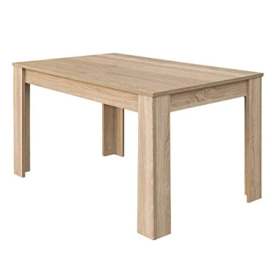 Imagen de Habitdesign Mesa de Comedor Extensible, salón o Cocina, Acabado en Color Roble Canadian, Modelo Kendra, Medidas: 140 190 cm (Largo) x 90 (Ancho) 78 (Alto)
