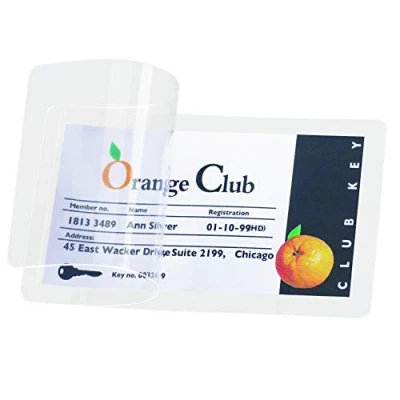 Imagen de Pelltech Fundas para plastificar tarjetas de identificación (100 unidades, 54 x 86 mm, transparentes)