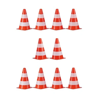 Imagen de Relaxdays Set de 40 Conos Señalización, Obra, Tráfico, Entrenamiento, Poliestireno Poliéster, 22 cm, Naranja Blanco