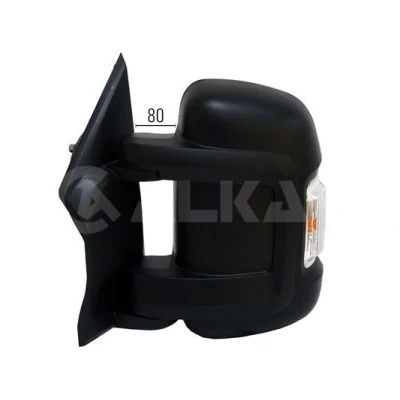 Imagen de espejo retrovisor Alkar 9237922 izquierda manual con sensor de temperatura, gran angular, brazo corto espejo, convexo para vehíc. vo