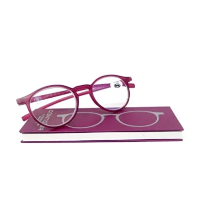 Imagen de CASTOR Gafa de Lectura con Filtro Luz Azul, Ultraplana, realizada en Materiales Biodegradables y Funda Magnética tipo Libro (Granate, 2)