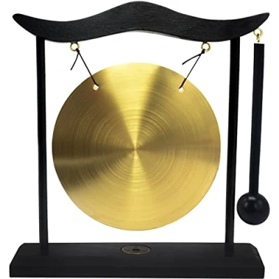 Imagen de Feng Shui Brass Gong Desktop Zen Art for Fortune + Free Red String Bracelet