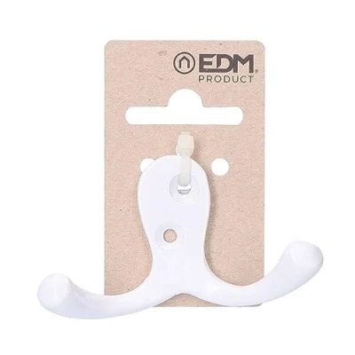Imagen de EDM 85026 Colgador Doble Aluminio, Blanco