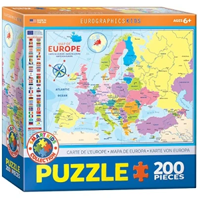 Imagen de EuroGraphics Puzzle de 200 Piezas Mapa Europa Rompecabezas, Multicolor (6200 5374)