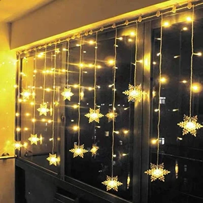 Imagen de Klighten Cortina de Luces LED Decoración, 3.5 * 0.65M 96 LEDs Cortinas Luz Impermeable, 8 Modos Perfecto Fiestas, Bodas, Casa, Jardín, Decoración Navidad, Blanco Cálido