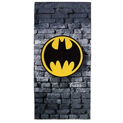 Imagen de Toalla de playa Franco Kids algodón supersuave, 28 x 58 pulgadas, Batman