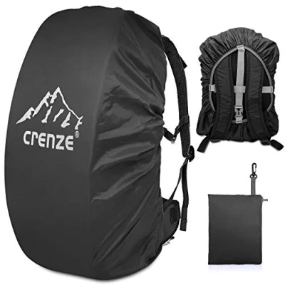 Imagen de Crenze Funda Impermeable para Mochila(15 90L), Cubre Mochila Lluvia con Hebilla Ajustable, Universales Protectores Bolso Patrón Reflectante Ciclismo, Escalada, Viajes