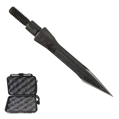 Imagen de MILAEM 6 Piezas Puntas de Caza Tiro con Arco 112 Grain Flecha Acero para Compuesto recurvo (Broadheads + Box)