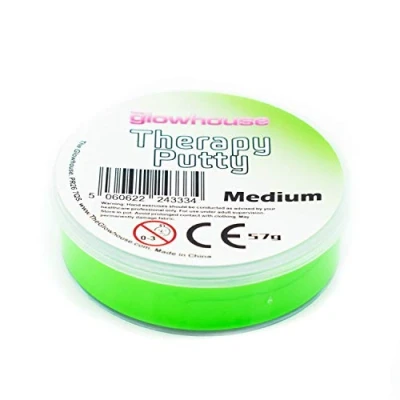 Imagen de Masilla terapéutica premium exprimible, no tóxica, ejercicio de mano, antiestrés, para adultos y niños, 57 g (verde, mediana)