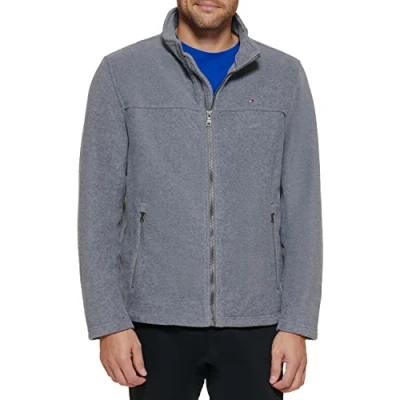 Imagen de Tommy Hilfiger Lightweight Polar Fleece Jacket Chaqueta de Forro, Gris Claro, XXL para Hombre